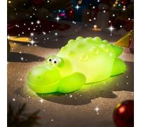 Veilleuse en forme de crocodile spongieux pour enfants, lampe de nuit fantaisie en forme d'animal, veilleuse en silicone à intensité variable avec 8 couleurs douces et minuterie de sommeil, batterie