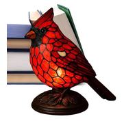 Veilleuse en forme d'oiseau | Résine décorative sans fil | Lampe de table en forme d'oiseau rouge pour décoration d'intérieur - Pour table de chevet, maison, bureau, dortoir, vacances, anniversaire
