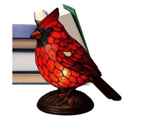 Veilleuse en forme d'oiseau | Résine décorative sans fil | Lampe de table en forme d'oiseau rouge pour décoration d'intérieur - Pour table de chevet, maison, bureau, dortoir, vacances, anniversaire