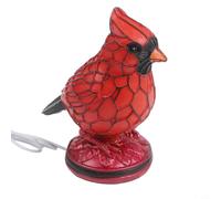 Veilleuse en résine oiseau rouge pour décoration de chambre à coucher lueur apaisante 17 cm