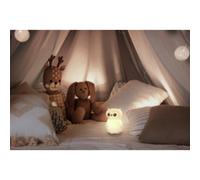Ansmann Veilleuse pour enfants Hibou Finn – silicone, rechargeable, intensité variable – Blanc