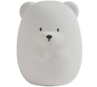 Nattou Veilleuse LED Ours en silicone 16 cm, 7 couleurs, végétalien, sans BPA, blanc