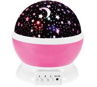 Veilleuse Enfant Etoile Projection Rotation à 360° Lampe Projecteur Lumière Plafond, Led Veilleuse Bébé 8 Modes de couleur