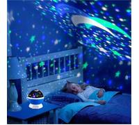 Veilleuse Enfant Etoile Projection Rotation à 360° Lampe Projecteur Lumière Plafond, Led Veilleuse Bébé