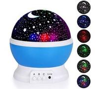 Veilleuse Enfant - KINGCENTON - Lampe Projecteur d'étoiles - 4 LED - 8 Modes - Rotation 360° Bleu G