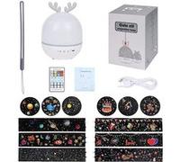 Veilleuse Enfant Lampe Etoile Projecteur, 360°Rotation Musicale Veilleuse + Minuterie G