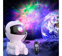 Veilleuse Enfant Projecteur Astronaute, Projecteur Ciel Étoilé Galaxie LED, Lampe Chambre Veilleuse Projecteur Bébé Plafond avec 8 Modes Rotation 360°, pour Enfants et Adultes