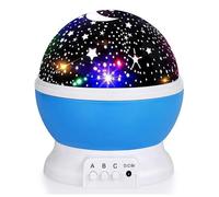 Veilleuse étoile projecteur pour enfants - Rotation 360°, 8 couleurs - Lampe de bureau 4 LED avec USB