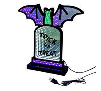 Veilleuse fantôme, chauve-souris LED avec support - Décoration de table - Lampe d'éclairage pour cour, maison, famille, extérieur, jardin, bar, salle de jeux, magasin de détail