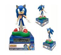 Veilleuse Figurine 3d Sonic - Kids Licensing - Réveil Numérique Lcd Bleu Avec Base Verte