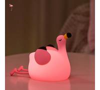 Veilleuse Flamingo, Cadeau pour une petite amie, Lumière décorative de chambre, Matériau en silicone souple, Gradation 3 niveaux, Compagnon de sommeil parfait, Sensible au toucher, Rechargeable par US