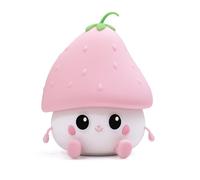 Veilleuse Fraise pour Enfants Lampe Fraise en Silicone Mignonne Lampe de Chevet Rechargeable Lampe de Chevet Enfants Pépinière Lumières Fraises Décor pour Bébés Tout-Petits Enfants Filles(rose)
