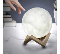 HOME DECO FACTORY - LA10427 Lampe Tactile 3D Luna - Design Élégant pour Décoration Intérieure - Ambiance Chaleureuse - Salon ou Chambre - Blanc - Taille Unique