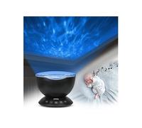 Veilleuse Lampe de Chevet noir Mélodie Haut-parleur projecteur de vagues