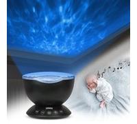 Veilleuse Lampe de Chevet noir Mélodie Haut-parleur projecteur de vagues Noir G