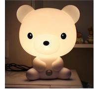 Veilleuse Lampe de Nuit Chevet Table Ours Blanc Chaud pour Chambre Enfant Bébé