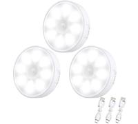 Veilleuse LED - Automatique - Rechargeable USB - 8 LEDs - Détecteur de Mouvement - Lot de 3