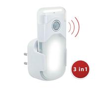 Veilleuse LED avec éclairage de secours automatique, anti-black-out, fonction lampe de poche pratique, avec détecteur de mouvement et capteur PIR, prise verticale