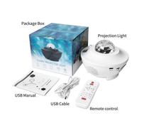 Veilleuse Led Avec Usb, Musique, Vague D'eau, Projecteur Led, Compatible Bluetooth, Son Activé, Décoration Lumineuse