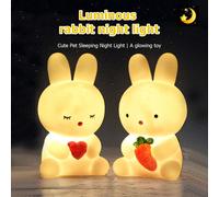 Veilleuse LED créative et originale, design cœur lumineux, carotte et lapin. Lampe de décoration de chambre pour table de chevet. En plastique, cadeau d'anniversaire Lapin d'amour,Lapin CarottePolychl