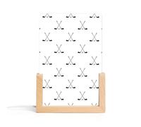 Veilleuse LED en acrylique à motif de bâton de hockey avec base en bois, facile à assembler, lampe de bureau lumineuse transparente, lampe de table décorative durable, sans odeur, cadeau