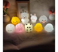 Veilleuse LED en forme de dessin animé mignon, lampe d'urgence portable à piles mini, lumière d'ambiance de chevet, cadeau idéal pour les amis, la famille et les étudiants Lanterne ours lent,lampe pan