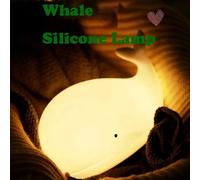 Veilleuse LED en silicone en forme de baleine mignonne, lampe pour enfants avec capteur tactile et minuterie, rechargeable par USB, idéale comme cadeau d'anniversaire