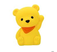Dhink Veilleuse LED Ourson Luke – Souple en silicone, lampe de nuit pour bébé et enfant – Jaune