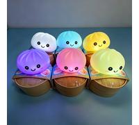 Veilleuse LED esthétique en forme de boulette, jouet souple en silicone, ornement alimentaire lumineux, anti-stress sensoriel, cadeau mignon pour enfants et adultes A-no box