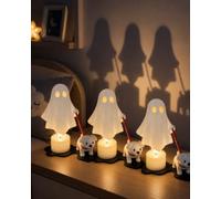 Veilleuse LED Fantôme Marchant Chien Imprimée En 3D, Décorations D'halloween Mignonnes Pour Chambre à Coucher, Lampe Effrayante Piles Avec Bougie Blanche Chaude, Décoration De Bureau, Table