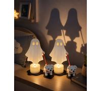 Veilleuse LED Fantôme Marchant Chien Imprimée En 3D, Décorations D'halloween Mignonnes Pour Chambre à Coucher, Lampe Effrayante Piles Avec Bougie Blanche Chaude, Décoration De Bureau, Table