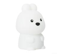 Veilleuse LED intelligente avec reconnaissance vocale et assistant AI Caractéristiques pour la décoration intérieure Forme de chien Couleur blanche Matériau ABS Taille compacte (lapin)