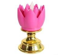 Veilleuse LED lotus avec télécommande - Lampe tactile RVB à changement de couleur pour chambre à coucher, méditation, yoga - Rechargeable par USB - Décoration de table portable 15 cm (rose rouge)
