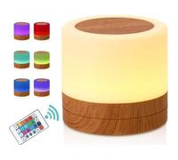 Veilleuse LED, Mini Lampe de Chevet Multicolore à 360°, Lampe Nuit Rechargeable avec Toucher Luminosité Ajustable Télécommande