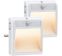 Veilleuse LED - NETBOAT - Lot de 2 - Blanc Chaud - Détection de mouvement - 3 Modes d'éclairage