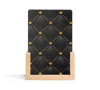 Veilleuse LED noire et dorée en acrylique avec base en bois, facile à assembler, lampe de bureau lumineuse transparente, lampe de table décorative durable, sans odeur, cadeau d'anniversaire parfait