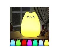 Veilleuse led , omitium led chat veilleuse silicone veilleuse de bébé portable enfant veilleuse avec 7 couleurs de nuit lampe de chevet usb
