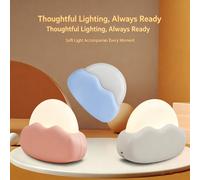 Veilleuse LED portable, lampe de bureau mini nuage mignon, veilleuse rechargeable pour enfants, convient pour le camping, la lampe de chevet de la chambre [Comprend une sangle de poignet] [Comprend un