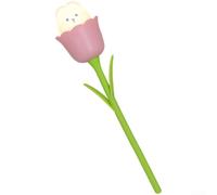Veilleuse LED tulipe en silicone rechargeable par USB, 3 niveaux de luminosité, cou flexible, décoration rose pour chambre d'enfant, 21,8 cm (rose)