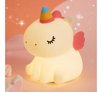 Veilleuse licorne mignonne à intensité variable pour décoration de chambre, veilleuse minutée en silicone super spongieuse. Excellente lumière d'ambiance pour le camping, la fête et la décoration de