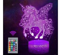 Veilleuse Licorne pour Enfants Bébé, Cadeaux Licorne pour fille ou garçon, Télécommande 16 Couleurs Changeantes Dimmable, Anniversaire Chambre Décor , Licorne Décorations de cadeaux de Noël