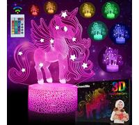 Veilleuse licorne pour enfants, lampe 3D en Acrylonitrile butadiène styrène,pour cadeaux, anniversaire, festival, chambre à coucher, lampe de décoration, idée cadeau d'anniversaire pour enfants