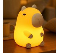 Veilleuse mignonne de capybara, en silicone doux en forme d'animal, lampe de chevet portable, ajoute de l'ambiance à n'importe quelle pièce, convient pour la chambre à coucher ou le salon, également u