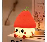 Veilleuse mignonne en forme de fraise, veilleuse rechargeable en silicone pour enfants, bébés, tout-petits, filles, lampe de chevet LED à intensité variable, décoration de chambre kawaii, veilleuse
