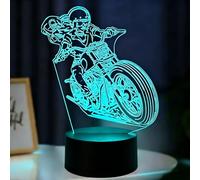 Veilleuse Motocross, Lampe de Nuit Illusion 3D Motocross, Cadeaux Moto Tout-Terrain 7 Couleurs Changeantes Commande Tactile, Décoration Intérieure Cadeau Noël Anniversaire pour Amateurs de Moto Pilote