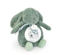 Doudou et Compagnie Veilleuse musicale Lapin – Projection d'étoiles, Mélodies – Vert sauge 24 cm