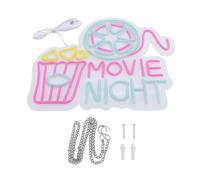 Veilleuse néon LED avec luminosité réglable | Égayez votre espace avec une enseigne néon LED Movie Night avec des motifs de pop-corn pour les fêtes de théâtre et la