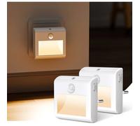 Veilleuse - NETBOAT - Lot de 2 - Détecteur de Mouvement - Capteur de Lumière - Blanc Chaud