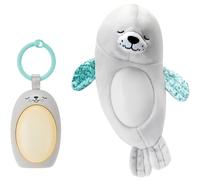 Infantino - Peluche Veilleuse Phoque pour Bébé - Peluche Sensorielle - Douce Lumère - Veilleuse Amovible - 8 Berceuses et 5 Sons de la Nature - Relaxante - Doux - Facile à Nettoyer et à Fixer - 0m+
