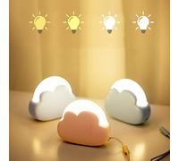 Veilleuse nuage pour chambre à coucher, jolie lampe de chevet pour enfant, portable rechargeable par USB, batterie LED pour enfant, décoration de chambre, cadeau d'anniversaire Kawaii (rose)